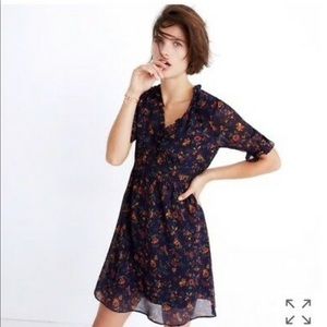 Madewell Navy Floral Mini Dress
